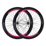 Roda 29 Vzan Vnine 36f Preto E Rosa Cubo K7 Shimano E Pneus