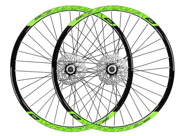 Roda 29 Vzan Vnine 36f Preto e Verde com Cubo Shimano Freio