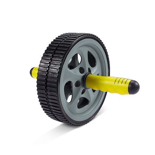 Roda Abdominal Funcional Preto/Amarelo Ziva