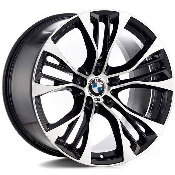 Roda BMW X5 2015 Aro 20 - Preto com Face Polida 5x120 Tala: 10,0/11,0 Off-Set: 40/35