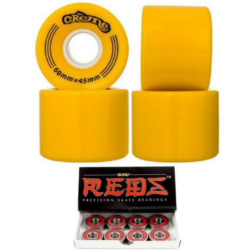 Roda Creme Mini Cruiser 60mm 80a com Rolamento Redbones 1