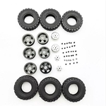 Roda de carro 4X4 traseira Duplo RC para 1/16 WPL B14 B24 Modelos JJRC Q61 veículo preto