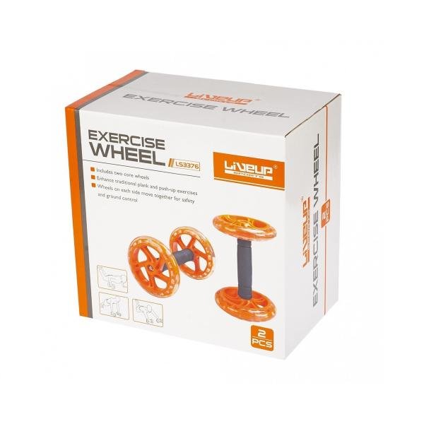 Roda de Exercício Abdominal Dupla Pilates LS3376 Liveup