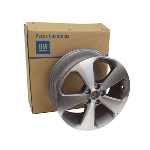 Roda de Liga Leve Aro17 5 Raios Diamantada Fundo Cinza Usar Calota 60mm - 95185094 Cruze