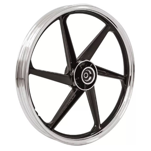 Roda de Magnésio Titan 125 Es 6 Pontas Preto Diamantado - Scud