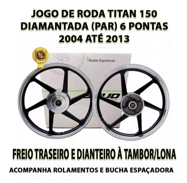 Roda Liga Leve Diamantada Titan Fan 150 Tambor 04 - 13 Scud