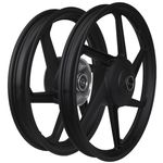 Roda Liga Leve Magnésio Moto Biz 125 Ks/Es 2006 em Diante / Biz 100 2012/15 6 Palitos Preta