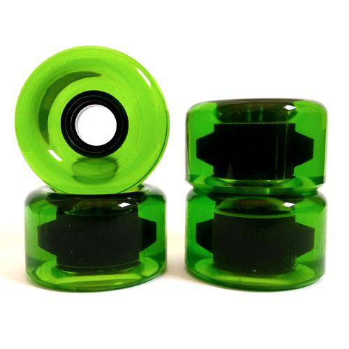 Roda Longboard Gel 70mm X 40mm 78a Macia e Silenciosa Verde