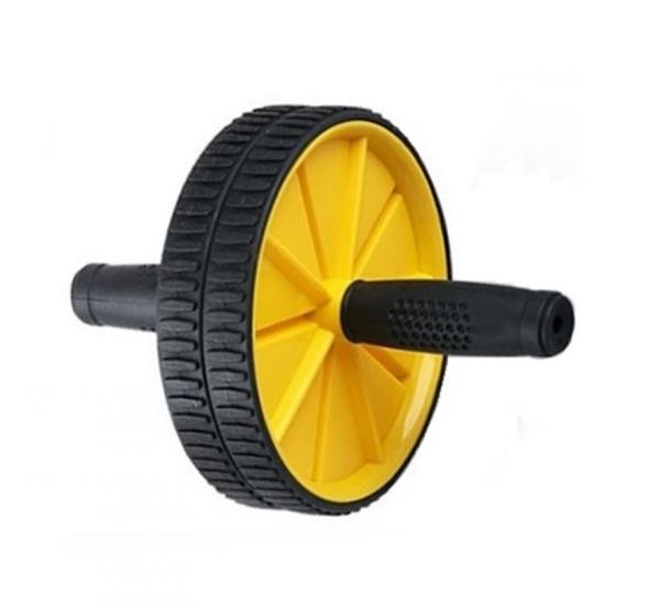 Roda Rolo Exercicios Abdominal Lombar Exercise Wheel + Apoio - Amarelo - Horizonte