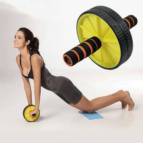 Roda Rolo Exercicios Abdominal Lombar Exercise Wheel + Apoio