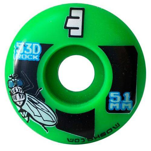 Roda Skate Moska Rock 53d 51mm Street Kit com 4 Rodas Verde e Preta