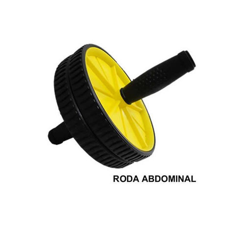 Rodas Abdominais Ab Wheel C/ Tapete Cbr-1068 Amarelo