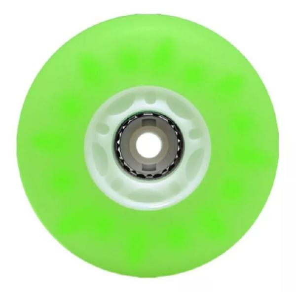 Rodas Patins Inline Traxart Luminosas Led 76mm Verde C/4