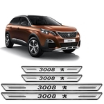 Soleira Platinum Peugeot 3008 2011 A 2020 4 Peças Prata