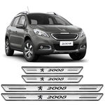 Soleira Platinum Peugeot 2008 2015 A 2020 4 Peças Prata