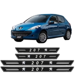 Soleira Platinum Peugeot 207 2009 A 2015 4 Peças Preto Sp051