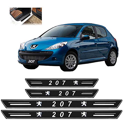 Soleira Platinum Peugeot 207 2009 a 2015 4 Peças Preto Sp051