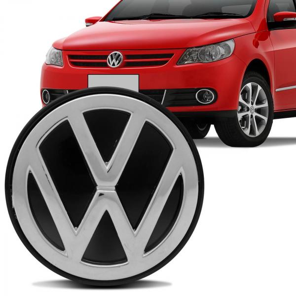 Sub Calota Centro Miolo Roda VW Gol G5 2009 a 2012 ABS Alta Resistência e Nylon Preta e Cromada 51mm - Emblemax