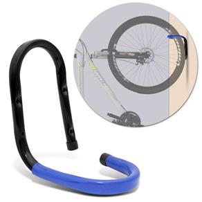 Suporte de Parede Vertical Fixo 01 Bicicleta Bike Aro 20 24 26 29 Peixinho - Preto e Azul