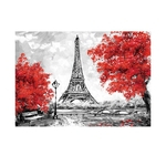 Torre Eiffel de poliéster impermeável Impressão Colorida Toalha de mesa 152*214