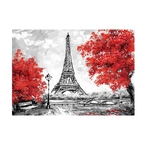 Torre Eiffel de poliéster impermeável Impressão Colorida Toalha de mesa 137*183