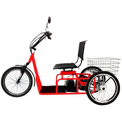 Triciclo Elétrico 800w Aro 20 Freio a Disco Confort Vermelho