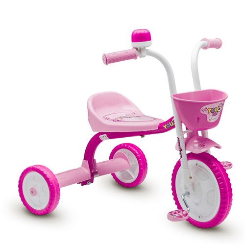 Triciclo Infantil Feminino You3 Girl com Buzina 95 - Colli