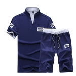 Viva 2pcs / Set Men Verão Calças Do Terno Do Comprimento Médio + T-shirt Casual Sports