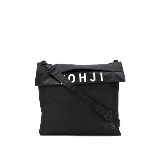 Y-3 Logo Print Shoulder Bag - Preto