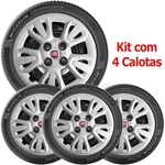 Ficha técnica e caractérísticas do produto 4x Calota Fiat Uno Way Aro 14 Emblema Original 079cb