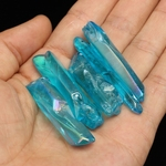 Ficha técnica e caractérísticas do produto 50g Poderoso & Raro Aura Azul Lemurian Seed Quartz Crystal Point 12-15pcs