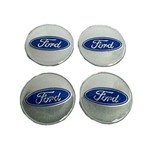 Ficha técnica e caractérísticas do produto 65mm Emblemas para Rodas Ford Escort Fusion Focus Fiesta Ka