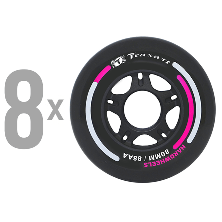 8 Rodas Traxart Hardwheels - 80mm 88A - Preta