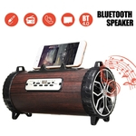 Ficha técnica e caractérísticas do produto 8 W madeira bluetooth 4.0 alto-falante sem fio baixo pesado hifi subwoofer estéreo aux usb tf fm tf bt suporte do telefone home theater com alça portátil