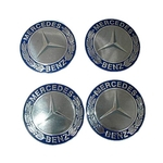 Ficha técnica e caractérísticas do produto 90mm Emblemas Centro Rodas Mercedes Benz Serie C A E S SLK