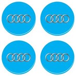 Ficha técnica e caractérísticas do produto Adesivo Emblema Audi Roda Resinado Azul Claro