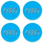 Adesivo Emblema Audi Roda Resinado azul Claro