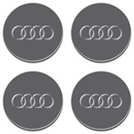 Ficha técnica e caractérísticas do produto Adesivo Emblema Audi Roda Resinado Cinza