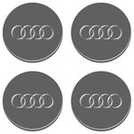 Ficha técnica e caractérísticas do produto Adesivo Emblema Audi Roda Resinado cinza 