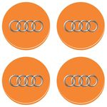 Ficha técnica e caractérísticas do produto Adesivo Emblema Audi Roda Resinado laranja 
