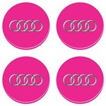 Ficha técnica e caractérísticas do produto Adesivo Emblema Audi Roda Resinado Rosa