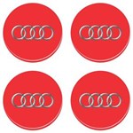 Ficha técnica e caractérísticas do produto Adesivo Emblema Audi Roda Resinado Vermelho