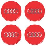 Ficha técnica e caractérísticas do produto Adesivo Emblema Audi Roda Resinado vermelho 