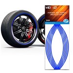 Ficha técnica e caractérísticas do produto Adesivo Friso Fita Refletivo Roda para Carro 5MM Azul