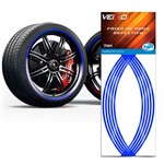 Ficha técnica e caractérísticas do produto Adesivo Friso Fita Refletivo Roda para Carro 7MM Azul