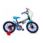 Ficha técnica e caractérísticas do produto Bicicleta 16 Masculina Tech Boys - Nathor - Preto/Azul