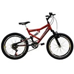 Ficha técnica e caractérísticas do produto Bicicleta Aro 20 18 Marchas Full Fa240 Mormaii - Vermelho