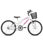 Ficha técnica e caractérísticas do produto Bicicleta Aro 20 Feminina Next Branca com Cesta Mormaii