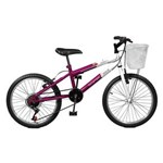 Ficha técnica e caractérísticas do produto Bicicleta Aro 20 Feminina Serena Plus com Marchas Violeta com Branco Master Bike