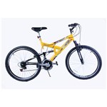 Ficha técnica e caractérísticas do produto Bicicleta Aro 20 M. Full Susp Max 220 18V Amarelo C/Preto Dalannio Bike